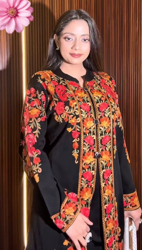 3Pcs Long Embroidery Dress
