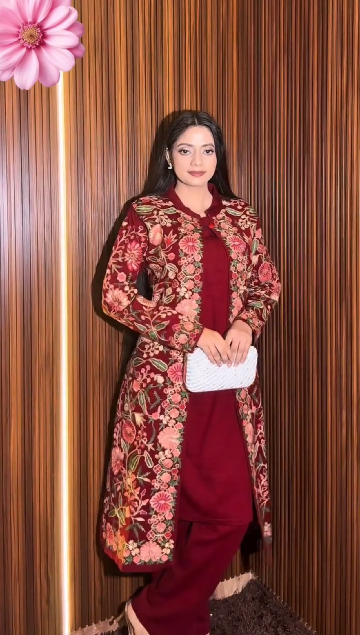 3Pcs Long Embroidery Dress