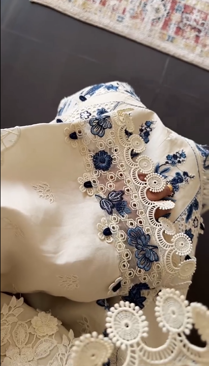White with Blue Lac Suit