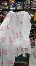 Anarkali 3Pcs White Frock