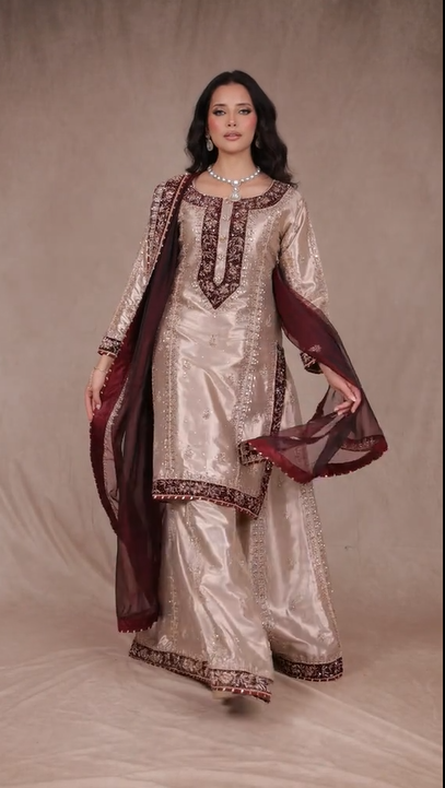 Maroon 3Pcs Suit