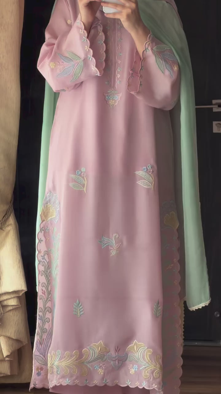 Pink Embroidery Suit