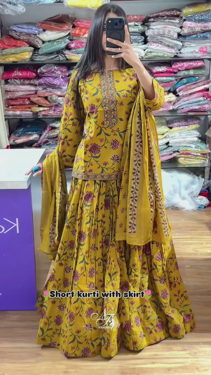 Short Kurti With Skirt
