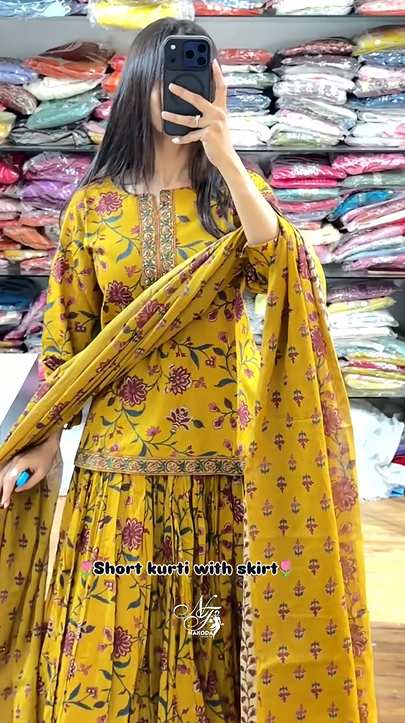 Short Kurti With Skirt